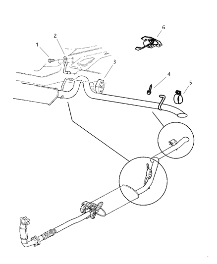 2001 Jeep Cherokee Exhaust System Diagram 1 - Thumbnail