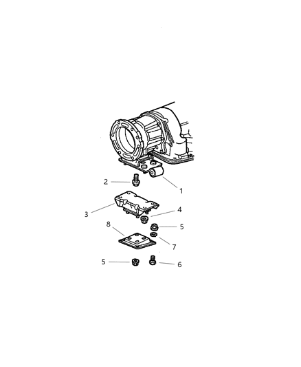 1998 Jeep Wrangler Engine Mounting, Rear Diagram 2 - Thumbnail