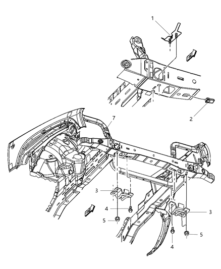 2007 Jeep Liberty Tow Hook Bracket Stud Plate, Front Diagram for 52059352AB
