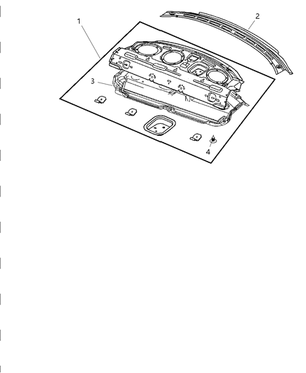 2009 Dodge Challenger Rear Shelf Panel of Body - Sheet Metal Except Doors Diagram