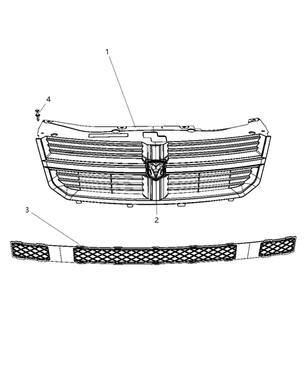 2007 Dodge Avenger Grille Radiator Diagram for YW40DV6AA