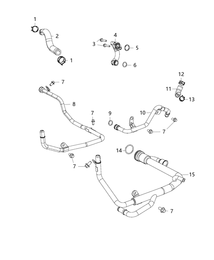2016 Jeep Grand Cherokee Coolant Tubes Diagram 1 - Thumbnail
