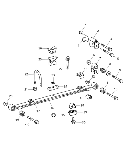 2009 Dodge Sprinter 3500 Leaf Spring Bushing, Rear Diagram for 5118729AA