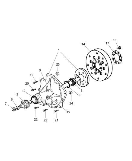 2001 Chrysler Prowler Motor Mount Bolt, Passenger Side Diagram for 6102018