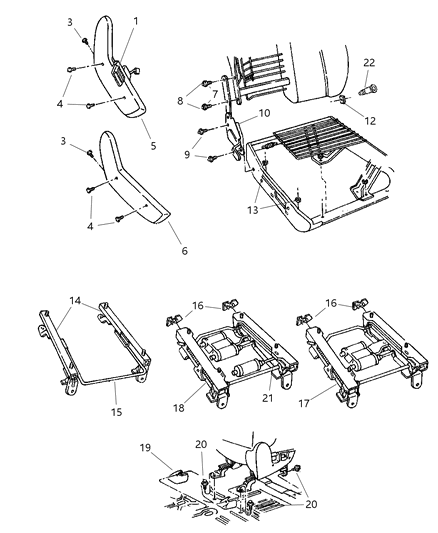 2002 Jeep Grand Cherokee Switch Power Seat Diagram for 4601756AB