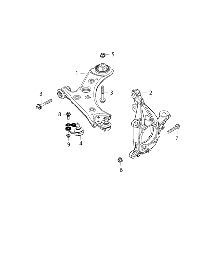 2016 Jeep Renegade Knuckle, Front Driver Side Diagram for 68254429AA