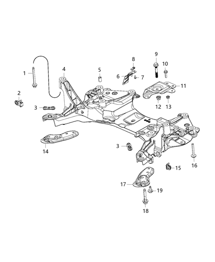 2018 Jeep Cherokee Bracket Bolt Diagram for 6508267AA