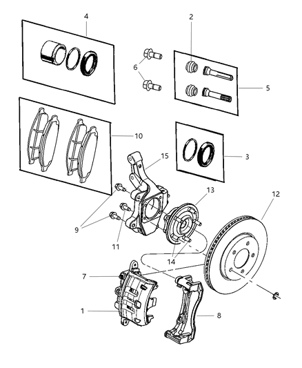 2008 Chrysler Pacifica Caliper Piston, Front Diagram for 5103117AA