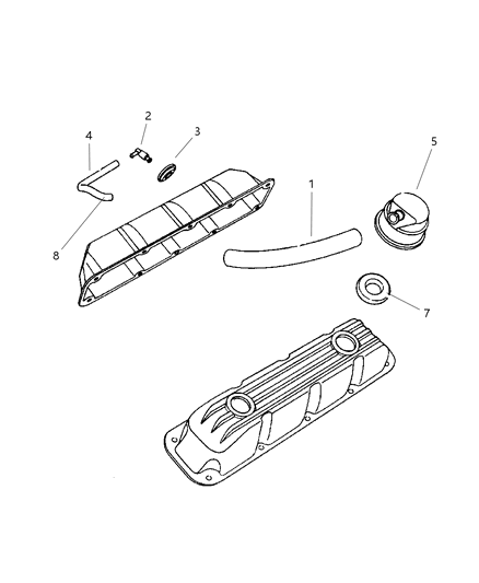 1999 Dodge Ram 3500 Regular Cab Crankcase Ventilation Diagram 2 - Thumbnail