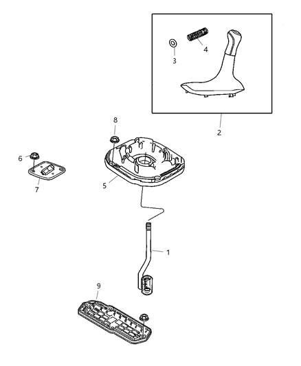 2004 Jeep Liberty Gear Shift Assembly Diagram for 5102826AA