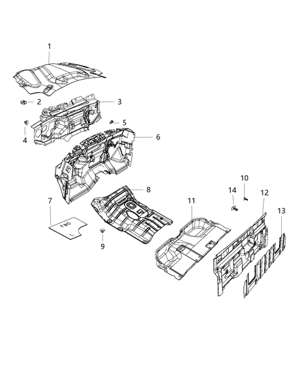 2018 Ram 1500 Insulator, Front Diagram for 68197754AC