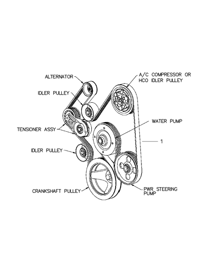 2007 Dodge Ram 1500 Drive Belts Diagram 2 - Thumbnail