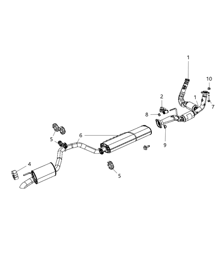 2009 Jeep Commander Exhaust System Diagram 2 - Thumbnail