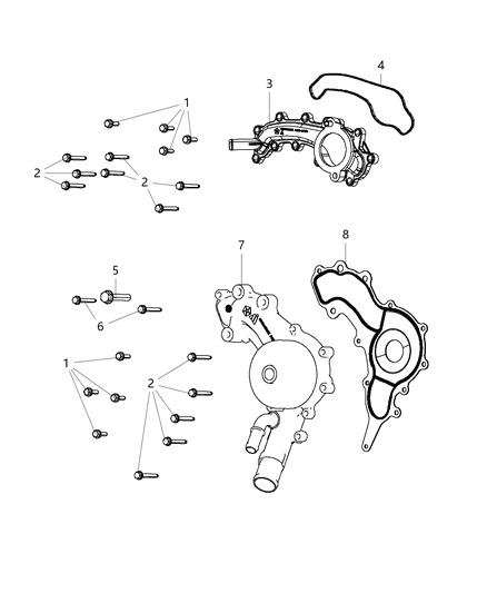2021 Dodge Durango Water Pump & Related Parts Diagram 1 - Thumbnail