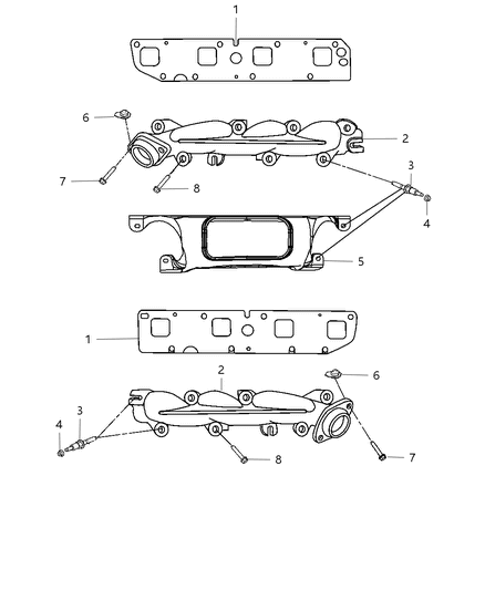 2010 Jeep Commander Exhaust Manifolds & Heat Shields Diagram 2 - Thumbnail