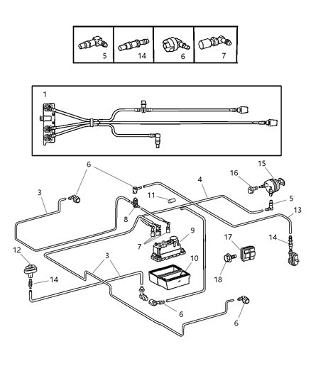 2007 Chrysler Crossfire Actuator A/C And Heater Diagram for 5098946AA