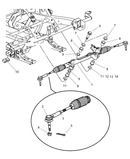 2006 Dodge Viper Gear Rack And Pinion Diagram for 4865678AB
