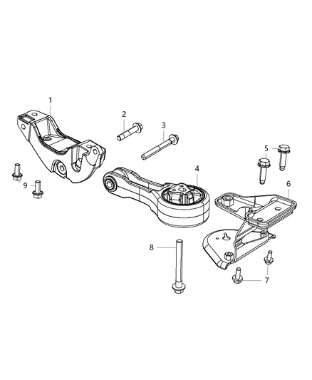2017 Dodge Journey Engine Mounting Rear Diagram 4 - Thumbnail