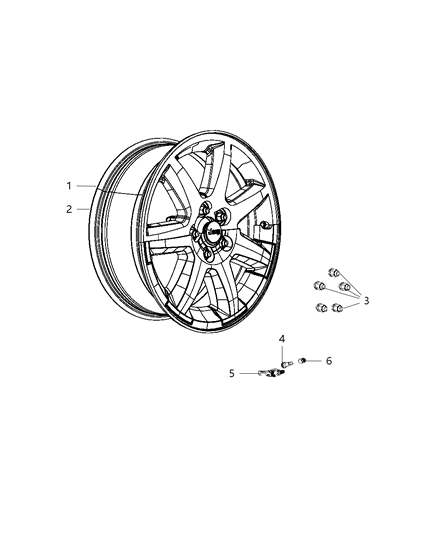2010 Jeep Liberty Wheel, Alloy Diagram for 1CG33PAKAB