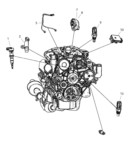2004 Dodge Ram 2500 Crankshaft Position Sensor Diagram for 56028373AB