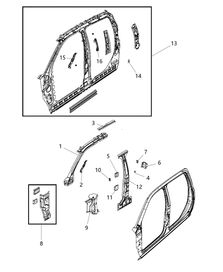 2020 Ram 3500 Cab Chassis(<10K lb.) Front Aperture Panel Diagram 1 - Thumbnail