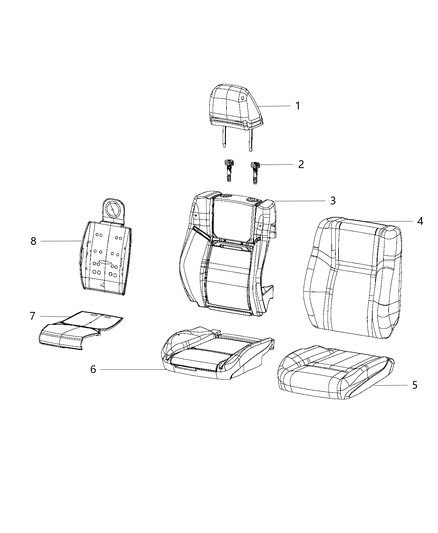 2015 Dodge Charger Front Seat - Bucket Diagram 1 - Thumbnail