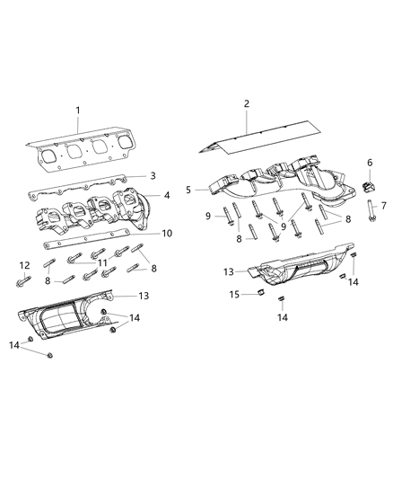 2018 Ram 2500 Exhaust Manifold And Heat Shields Diagram 5 - Thumbnail