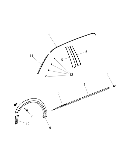 2020 Ram 4500 Upper Molding Rivet Diagram for 6509103AA