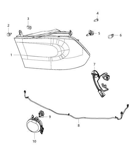 2013 Ram 2500 Lamp Headlamp Parking And Turn Diagram for 68088549AA