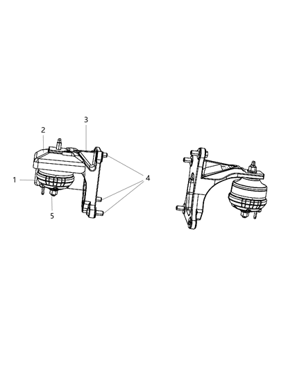 2010 Jeep Wrangler Engine Mounting Right Side Diagram 1 - Thumbnail