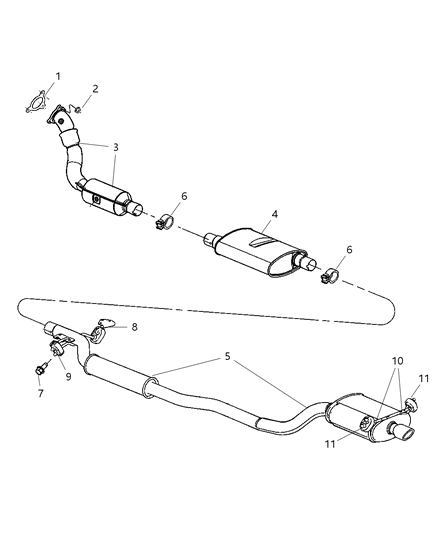 2005 Chrysler Pacifica Converter Catalytic Diagram for 4809660AE