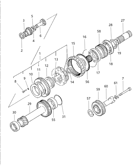 1997 Dodge Avenger Gear Train of Automatic Transmission Diagram 3 - Thumbnail