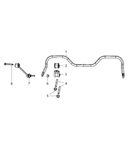 2008 Jeep Liberty Bushings, Rear Diagram for 52125503AB