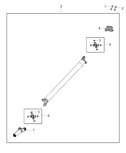 2020 Ram 3500 Cab Chassis Drive Shaft, Rear Diagram 1 - Thumbnail