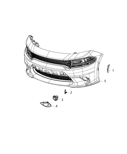2018 Dodge Charger Lamp, Front Sidemarker & Fog Diagram 1 - Thumbnail