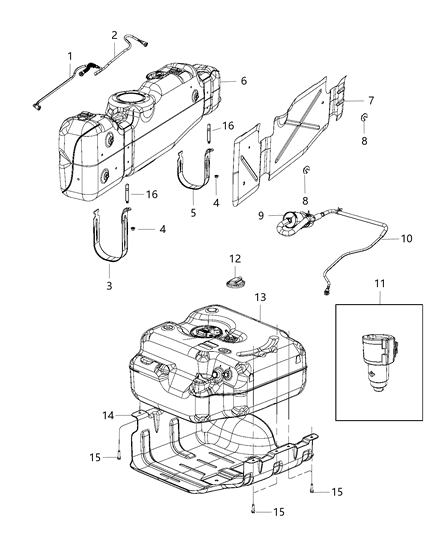 2020 Ram 3500 Cab Chassis Fuel Tank And Related Parts Diagram