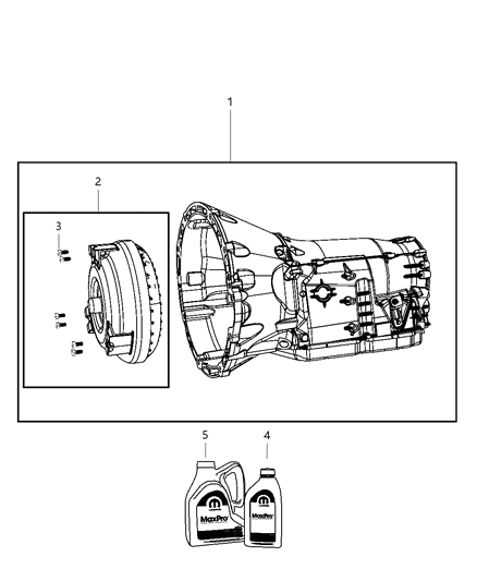 2009 Jeep Liberty Transmission / Transaxle Assembly of Automatic Transmission Diagram 2 - Thumbnail