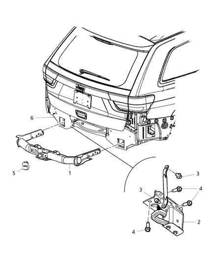 2019 Jeep Grand Cherokee Tow Hook, Rear Diagram for 68044680AC