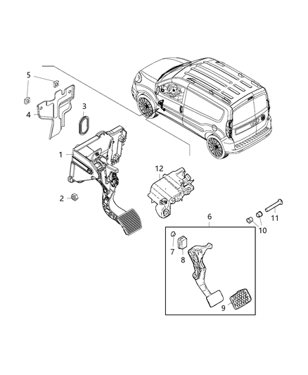 2018 Ram ProMaster City Screw M8X20 Diagram for 6107203AA