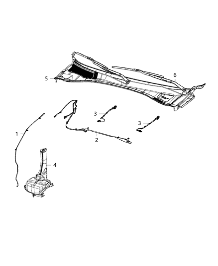 2015 Dodge Charger Washer Nozzle, Front Diagram for 68239789AC