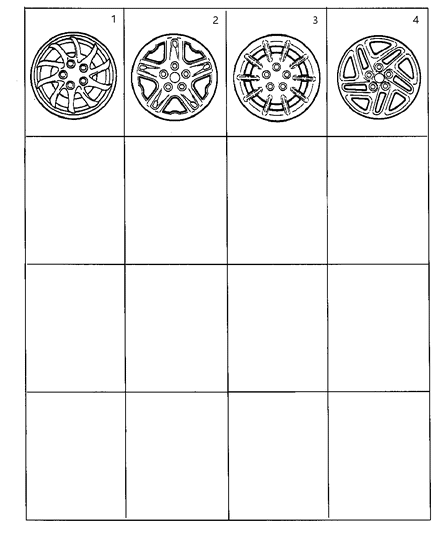 2000 Dodge Intrepid Wheel Cover Diagram for QX34PAKAB