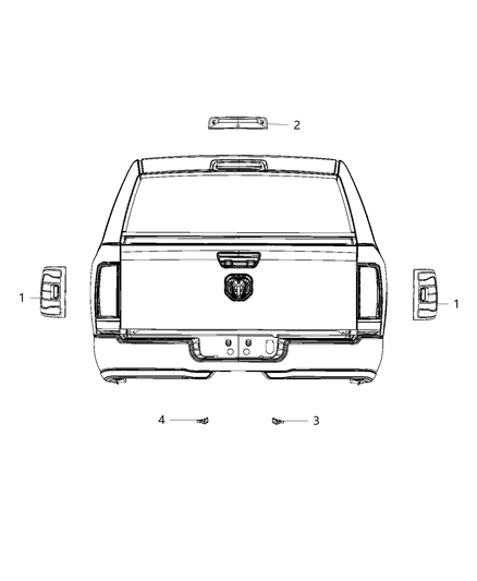 2020 Ram 3500 Pickup Lamps - Rear Diagram 5 - Thumbnail
