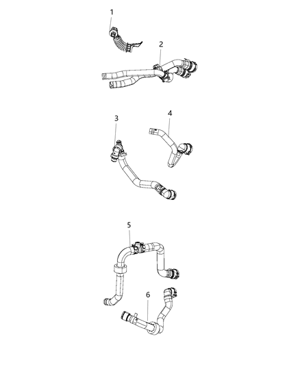 2016 Jeep Renegade Hose Heater Return Diagram for 68247038AA