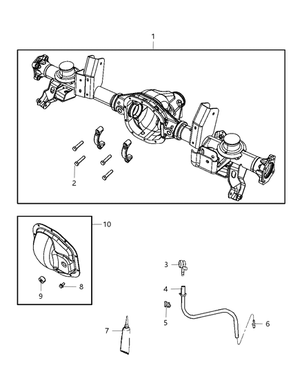 2010 Jeep Grand Cherokee Housing And Vent of Rear Axle; Differential And Drive Line Diagram 1 - Thumbnail