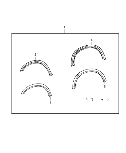 2016 Ram 2500 Molding Kit, Wheel Flares Diagram
