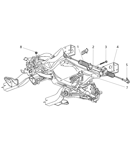 2002 Dodge Durango Gear - Power Steering, Rack & Pinion Diagram 1 - Thumbnail