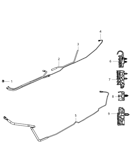 2011 Ram 3500 Cab Chassis Fuel Lines, Rear Diagram