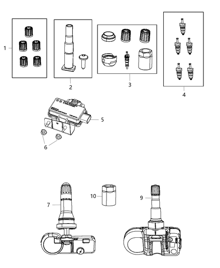2012 Dodge Charger Module Tire Pressure Monitoring Diagram for 56029543AB