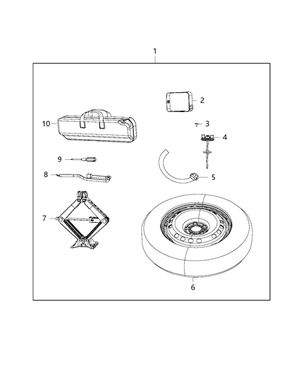 2019 Jeep Renegade Tire And Wheel Assembly Compact Spare Diagram for 68440151AA