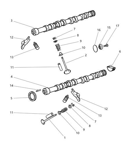 1998 Chrysler Cirrus Camshaft & Valves Diagram 2 - Thumbnail